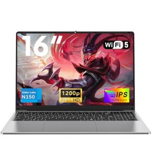 NIAKUN 16 Inch Cheap Gaming Laptop RAM 16GB SSD 1TB, Processor N150 (1.2 to 3.6GHz), 2026 Budget Gaming Laptop Computer, 1920x1200P/6000MAH/46.2Wh/Backlit Keyboard/Touchpad