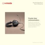 V-Moda BoomPro X Microphone | For Gaming & Communication | Wired - 3.5 mm Jack | Flexible Boom | Clip-on Controller With Mute Button & Volume Wheel | Black