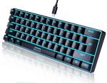 abucow Gaming Keyboard Minimalist Portable Wired Ultra-Compact Mini Imitation 61 Keys RGB Backlit Keyboard (Black)