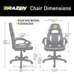 BraZen Ergonomic Office Gaming Chair for Adults Computer Adult Gaming Chair PC Red Mid Back Computer PC Ergonomic Video Gamer Chairs For Adults - Valor (Red)