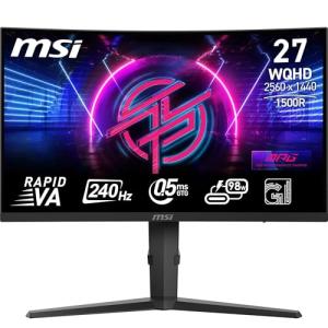 MSI MPG 275CQRXF 27 Inch WQHD Curved Gaming Monitor - 1500R 2560 x 1440 Rapid VA Panel, 240 Hz - 05ms (GtG, Min), Adaptive Sync - DP 14a, HDMI 20b CEC