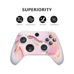 playvital Cosmic Pink Gold Marble Effect Custom Vinyl Skins for Xbox Series S, Wrap Decal Cover Stickers for Xbox Series S Console Controller