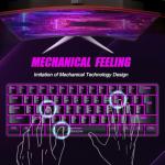abucow Gaming Keyboard Minimalist Portable Wired Ultra-Compact Mini Imitation 61 Keys RGB Backlit Keyboard (Black)