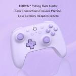 8Bitdo Ultimate 2C Wireless Controller for Windows PC and Android, with 1000Hz Polling Rate, Hall Effect Joysticks and Hall Triggers, and Remappable L4/R4 Bumpers, Turbo Function (Purple)