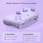 8Bitdo Ultimate 2C Wireless Controller for Windows PC and Android, with 1000Hz Polling Rate, Hall Effect Joysticks and Hall Triggers, and Remappable L4/R4 Bumpers, Turbo Function (Purple)