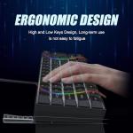 abucow Gaming Keyboard Minimalist Portable Wired Ultra-Compact Mini Imitation 61 Keys RGB Backlit Keyboard (Black)