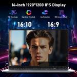 NIAKUN 16 Inch Cheap Gaming Laptop RAM 16GB SSD 1TB, Processor N150 (1.2 to 3.6GHz), 2026 Budget Gaming Laptop Computer, 1920x1200P/6000MAH/46.2Wh/Backlit Keyboard/Touchpad