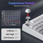 TECURS Mechanical Gaming Keyboard | Hot-Swappable Wireless RGB Keyboard Sideprinted |2.4Ghz/Type-C/BT5.0 | Gasket Mount Custom Keyboard for PC/Mac/PS5/PS4, US Layout Gradient Grey