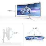 Philips Evnia 34M2C5501A - 34 inch WQHD Curved Gaming Monitor, 180 Hz, 1 ms, FreeSync Premium, Ambiglow (3440x1440, 2x HDMI 2.0, 1x DisplayPort 1.4, USB Hub) white