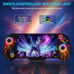 HASACOOL Switch Controllers for Switch/OLED, One-Piece Switch Gaming Controller, Hall Effect Switch Joycon Handheld Grip,Ergonomic Switch Pro Controller with RGB Light,TURBO,Vibration