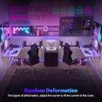 Devoko L Shaped Gaming Desk 120x120x75cm With Removable Monitor Stand, Corner Computer Desk Large PC Writing Table for Home and Office,Easy to Assemble, Carbon Fibre White