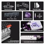 EPOMAKER HE30 One-Handed Hall Effect Keyboard, 8K Polling & 0.125ms, SOCD & Snap Key, Adjustable Trigger, PBT Keycap, RGB, Custom Software, Wired Gaming Keyboard for PC/Mac (White Purple)