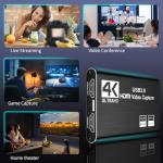 XIIXMASK Video Capture Card, Audio Video Capture Card, USB 3.0 Capture Card 4K HDMI Loop-Out, 1080P 60FPS/2K 30FPS Video Game Capture for Streaming Works for PS5/Switch/Camera/PC/OBS(Black)