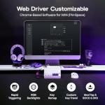 EPOMAKER HE30 One-Handed Hall Effect Keyboard, 8K Polling & 0.125ms, SOCD & Snap Key, Adjustable Trigger, PBT Keycap, RGB, Custom Software, Wired Gaming Keyboard for PC/Mac (White Purple)