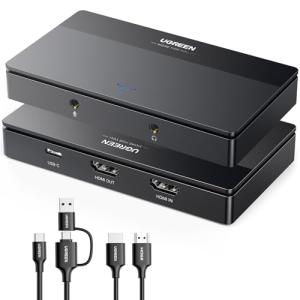 UGREEN Video Capture Card HDMI to USB C Streaming Device 1080P 60fps Game Audio Record 4K Loop Passthrough Compatible with Switch PS5 PS4 Xbox TV Stick iPad Pro DSLR Camera MacBook Laptop PC Quest 3