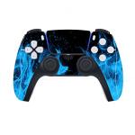 playvital Blue Flame Full Set Skin Decal for ps5 Console Disc Edition,Sticker Vinyl Decal Cover for ps5 Controller & Charging Station & Headset & Media Remote