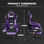 SUKIDA Gaming Chair, Ergonomic Computer Chairs with Footrest, Comfy Office Chair with Headrest, Massage Gaming Chair for Adult, Height Adjustable Pc Chair, 360° Swivel