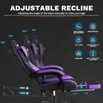 SUKIDA Gaming Chair, Ergonomic Computer Chairs with Footrest, Comfy Office Chair with Headrest, Massage Gaming Chair for Adult, Height Adjustable Pc Chair, 360° Swivel