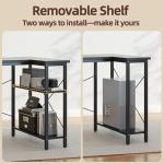 BEXEVUE L Shaped Gaming Desk, 100x70 cm Computer Desk with Storage Bag, Office Desk Small Writing Table with Large Reversible Storage Shelves, Workstation for Study Play Work Home Office, Black