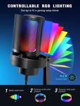FIFINE Gaming Streaming Microphone, USB PC Desktop Mic with Controllable RGB, Mute Tap, Monitoring Headphone Jack, Gain Knob for Mac/PS4/PS5, Computer Condenser Mic for Video Podcasting Chatting-A8