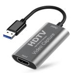Video Capture Card HDMI to USB, 4K30 Input 1080P60 Output, Low-Lag Streaming for OBS, Plug and Play, for Windows and Mac OS, Game and Recording, Calls
