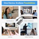 Video Capture Card HDMI to USB, 4K30 Input 1080P60 Output, Low-Lag Streaming for OBS, Plug and Play, for Windows and Mac OS, Game and Recording, Calls