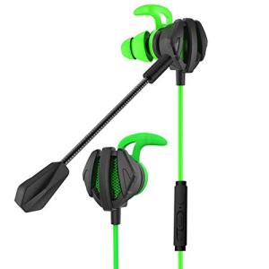 MOVKZACV G6 Gaming Earbuds Wired with Dual Microphone, in-Ear Gaming Headset Headphones with Noise Cancellation, Earphones, Suitable for PC and mobile phones.(Green)