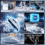 ATTACK SHARK MAMBASNAKE M2 Carbon Fiber Wireless Gaming Mouse, 41g Ultralight, PixArt PAW3395PRO Sensor, Up to 40000 DPI, 100M Clicks, 2.4G/BT/USB-C Wired, for PC/Xbox/PS/Mac - White (with Grip Tape)