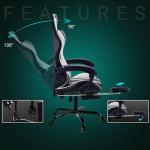 play haha Gaming Chair with Footrest & Lumbar Support,Reclining Swivel Chair,Ergonomic Gaming Chair for Adults, High-Back Racing Style,Adjustable Height with Headrest Pillow