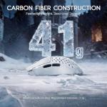 ATTACK SHARK MAMBASNAKE M2 Carbon Fiber Wireless Gaming Mouse, 41g Ultralight, PixArt PAW3395PRO Sensor, Up to 40000 DPI, 100M Clicks, 2.4G/BT/USB-C Wired, for PC/Xbox/PS/Mac - White (with Grip Tape)