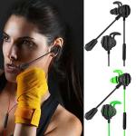 MOVKZACV G6 Gaming Earbuds Wired with Dual Microphone, in-Ear Gaming Headset Headphones with Noise Cancellation, Earphones, Suitable for PC and mobile phones.(Green)