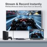 HDMI Capture Card for Streaming, 4K HDMI Video Capture Card, 1080p 60fps USB 3.0 Capture Card with Microphone, for Gaming/Live Streaming/Video Conference, Works for Switch/PS5/Camera/PC ect