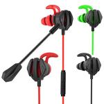 MOVKZACV G6 Gaming Earbuds Wired with Dual Microphone, in-Ear Gaming Headset Headphones with Noise Cancellation, Earphones, Suitable for PC and mobile phones.(Green)
