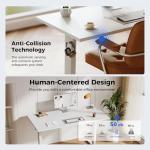 Agilestic Electric Standing Desk, 120 x 60 cm Height Adjustable Sit Stand Desk with Splice Board and Memory Smart Pannel, Home Office Desk, White