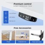 Agilestic Electric Standing Desk, 120 x 60 cm Height Adjustable Sit Stand Desk with Splice Board and Memory Smart Pannel, Home Office Desk, White