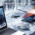 ATTACK SHARK MAMBASNAKE M2 Carbon Fiber Wireless Gaming Mouse, 41g Ultralight, PixArt PAW3395PRO Sensor, Up to 40000 DPI, 100M Clicks, 2.4G/BT/USB-C Wired, for PC/Xbox/PS/Mac - White (with Grip Tape)