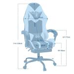 play haha Gaming Chair with Footrest & Lumbar Support,Reclining Swivel Chair,Ergonomic Gaming Chair for Adults, High-Back Racing Style,Adjustable Height with Headrest Pillow