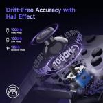 EasySMX X05 Pro Wireless Controller for PC Ergonomic Skin-Like Grip, Quiet-Touch Low-Noise Buttons, Dual Triggers, Hall Joysticks, 2 Programmable Buttons, RGB, 1000mAh Battery