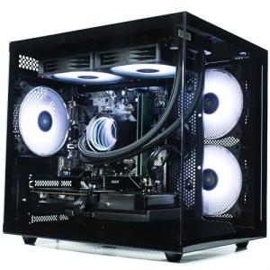 ionz Gaming PC - Desktop Computer, Ryzen 7 5700X, Radeon RX 9060 XT OC, 16GB RAM, 1TB NVMe SSD, 240mm AIO, Windows 11, 650W 80+ PSU, USB WiFi, KZ900, Black