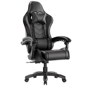 Blisswood Gaming Chair, Ergonomic Racing Gaming Chair for Adults with Lumbar Support, Heavy Duty Recliner Chair upto 150Kg Weight Capacity Swivel Chair (Black)
