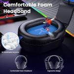 Xuevcn Gaming Headset for PC, Gaming Headphones 2m Wired Over Ear Headphones with Noise Canceling Mic, PS4 PS5 Headsets with Soft Earmuffs, Stereo, RGB Light, 3.5mm Audio Jack for Mac Laptop, Blue