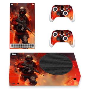 playvital Custom Vinyl Skins for Xbox Series S, Wrap Decal Cover Stickers for Xbox Series S Console Controller - Warfire