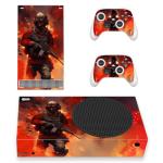 playvital Custom Vinyl Skins for Xbox Series S, Wrap Decal Cover Stickers for Xbox Series S Console Controller - Warfire