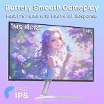 Amzfast 24 inch 200Hz Gaming Monitor, FHD 1920x1080, Fast IPS, Ultra-Thin Screen, 1ms MPRT, Adaptive-Sync, 110% sRGB, HDR, Ai Crosshair, Joystick Control, VESA 75x75, HDMI2.0&DP1.4, AMZG24X1W