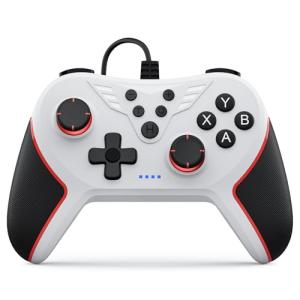 RivalPlay PC Controller Wired Game Controller for PC, Windows 11, 10, 7 & 8 with Paddles, 3-Level Vibration, Mappable Buttons & Textured Grips White
