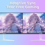 Amzfast 24 inch 200Hz Gaming Monitor, FHD 1920x1080, Fast IPS, Ultra-Thin Screen, 1ms MPRT, Adaptive-Sync, 110% sRGB, HDR, Ai Crosshair, Joystick Control, VESA 75x75, HDMI2.0&DP1.4, AMZG24X1W