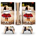 Monicustom Custom Vinyl Skin Sticker Cover for PS5 Slim Disc Edition Console and Controller Personalized PS5 Slim Skin Decal Sticker