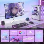 Amzfast 24 inch 200Hz Gaming Monitor, FHD 1920x1080, Fast IPS, Ultra-Thin Screen, 1ms MPRT, Adaptive-Sync, 110% sRGB, HDR, Ai Crosshair, Joystick Control, VESA 75x75, HDMI2.0&DP1.4, AMZG24X1W