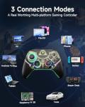 EasySMX PC Controller X15 Enhanced Wireless Bluetooth Controller with Hall Joysticks/Hall Triggers/RGB Lighting - No Stick Drift, No Dead Zone - Work for Windows PC, Android, Steam and Switch