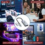 NEWHOPE video capture card, 4K HDMI to USB C 3.0 capture card, 1080P HD 60fps Live and Record Video Audio Grabber for Gaming, Streaming, Teaching, Video Conference